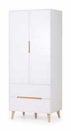 Wardrobe - ASTRAL 2 Door Wardrobe White 80cm