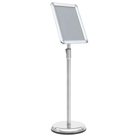 A4 Pedestal Poster Stand Silver Aluminium Alloy