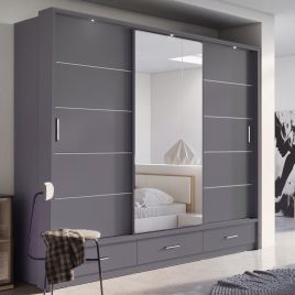 Artimas I Sliding Door Wardrobe 250cm - Grey Matt
